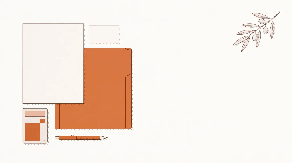 A tidy desk shows a blank treatment estimate sheet and appointment card for dental planning.